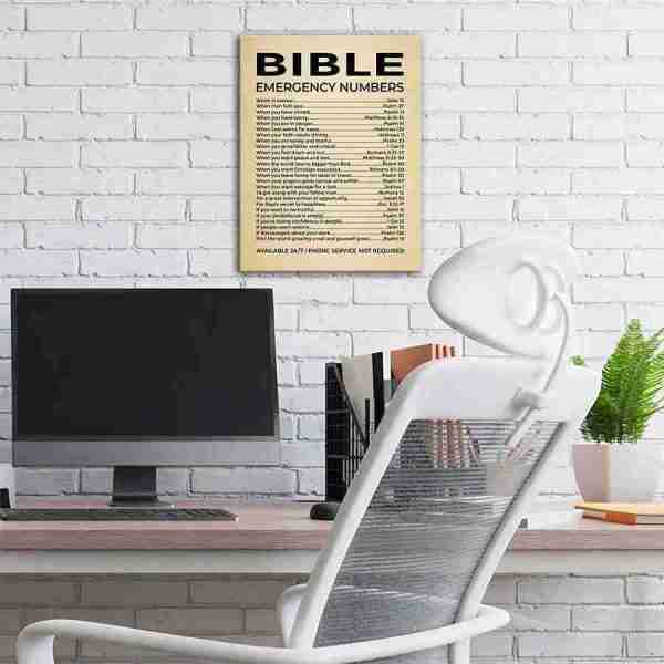 "Bible Emergency Numbers: Inspirational Canvas Print" 18 17