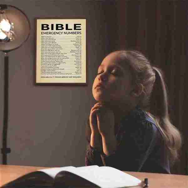 "Bible Emergency Numbers: Inspirational Canvas Print" 16 15