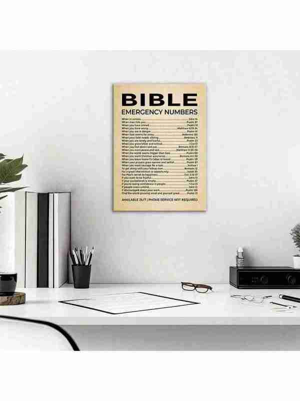 "Bible Emergency Numbers: Inspirational Canvas Print" 4 3