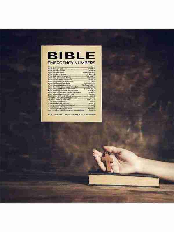 "Bible Emergency Numbers: Inspirational Canvas Print" 9 8